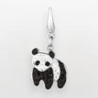 Sterling Silver Crystal Panda Bear Charm, Women's, Black