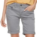 Women's Sonoma Goods For Life&trade; Cuffed Bermuda Jean Shorts, Size: 10, Med Grey