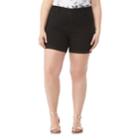 Juniors' Plus Size Wallflower High-waisted Ultra Insta Soft Shortie Shorts, Teens, Size: 14, Black