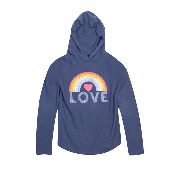 Girls 7-16 Harper & Elliott Hooded Hatchi Graphic Tee, Size: Xs, Blue (navy)