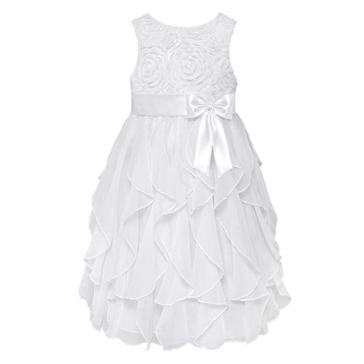 Girls 7-16 American Princess Corkscrew Ruffle Dress, Size: 16, White