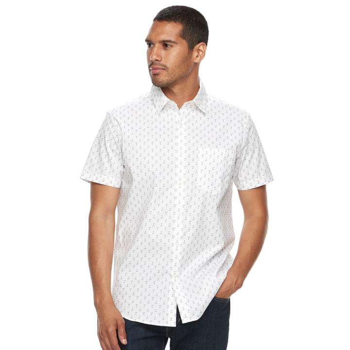 Men's Apt. 9&reg; Premier Flex Slim-fit Stretch Soft Touch Button-down Shirt, Size: Med Slim, White