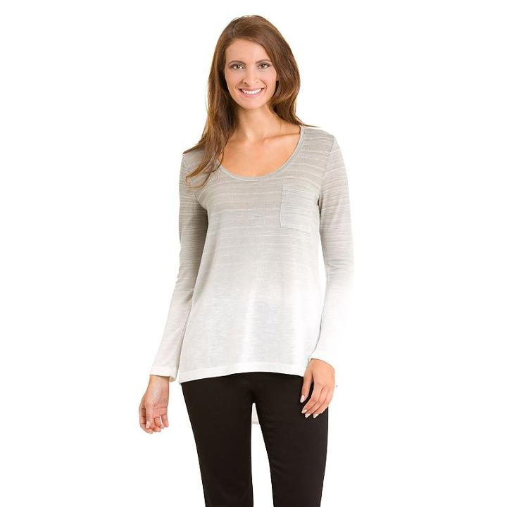 Women's Haggar Open-back Ombre Sweater, Size: Large, Lt Beige