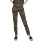 Juniors' Tinseltown Camo Motorcycle Skinny Pants, Teens, Size: 7, Med Green