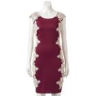 Women's Jax Floral Lace Sheath Dress, Size: 2, Dark Red