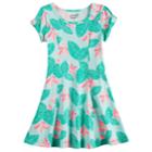 Girls 4-10 Jumping Beans&reg; Twist Cold Shoulder Sleeve Skater Dress, Size: 5, Light Blue