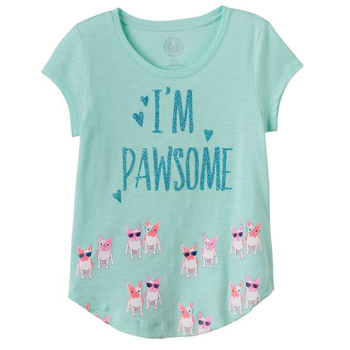 Plus Size Girls 7-16 So&reg; Curved-hem Graphic Tee, Girl's, Size: 18 1/2, Turquoise/blue (turq/aqua)