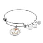 Love This Life Mother-of-pearl Butterfly Bangle Bracelet, Women's, White