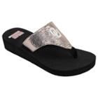 Women's Oklahoma Sooners Shine Platform Flip-flops, Size: Large, Red/coppr (rust/coppr)