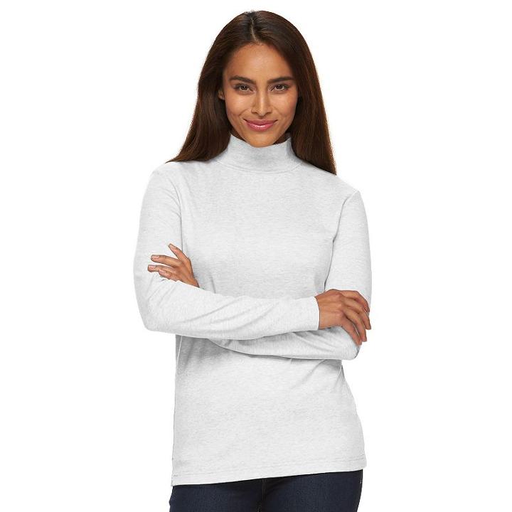 Women's Croft & Barrow&reg; Essential Mockneck Top, Size: Xl, White