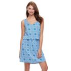 Women's Kate And Sam Printed Popover Dress, Size: Small, Dark Blue