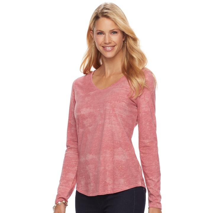 Women's Sonoma Goods For Life&trade; Essential V-neck Tee, Size: Xl, Pink