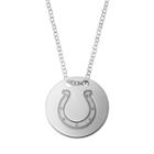 Indianapolis Colts Sterling Silver Team Logo Disc Pendant Necklace, Women's, Size: 18, Grey