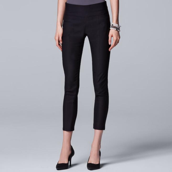 Women's Simply Vera Vera Wang Modern Pull-on Skinny Ankle Pants, Size: Xxl, Black