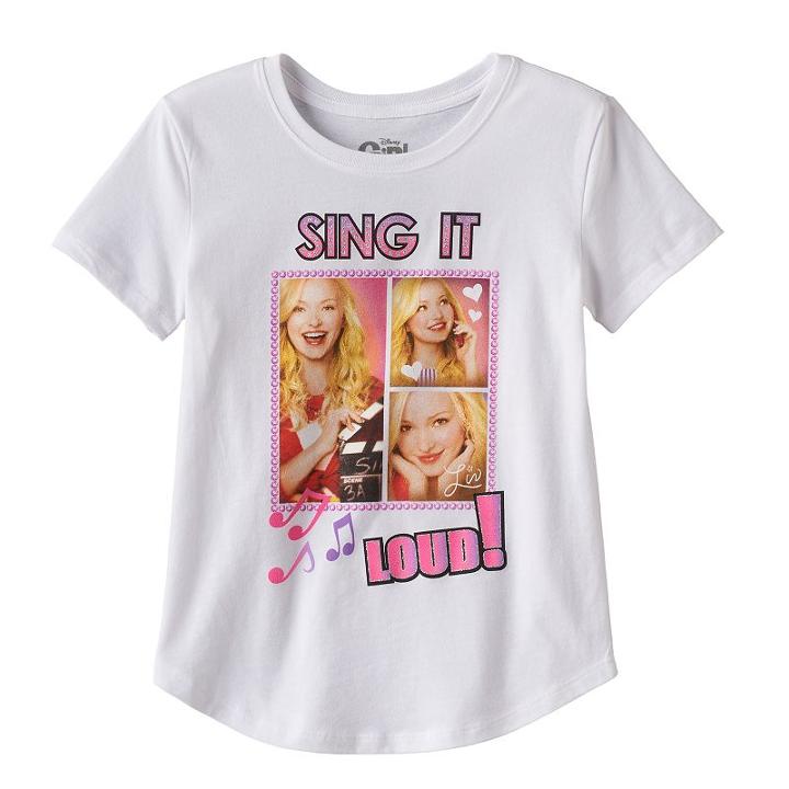 Disney's Girl Meets World Liv & Maddie Girls 7-16 Sing It Loud Glitter Graphic Tee, Size: Large, White
