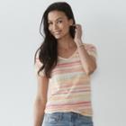 Petite Sonoma Goods For Life&trade; Essential Print V-neck Tee, Women's, Size: Xs Petite, Lt Orange