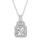 Stella Grace Sterling Silver 1/7 Carat T.w. Diamond Square Pendant Necklace, Women's, Size: 18, White