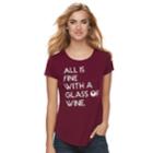 Women's Apt. 9&reg; Graphic Crewneck Tee, Size: Small, Red