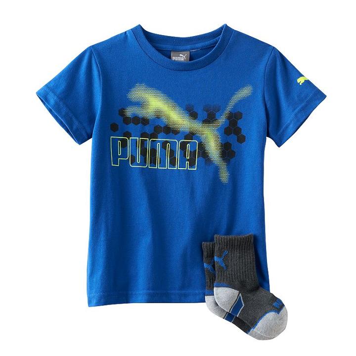 Boys 4-7 Puma Graphic Tee & Sock Set, Boy's, Size: 6, Blue Other
