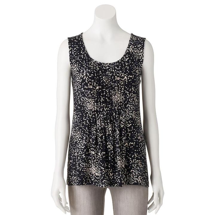 Women's Croft & Barrow Scoopneck Tank, Size: Small, Black