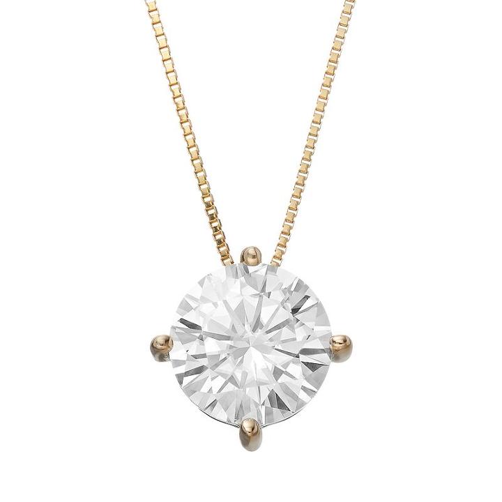 Forever Brilliant 1 9/10 Carat T.w. Lab-created Moissanite 14k Gold Pendant Necklace, Women's, Size: 18, White