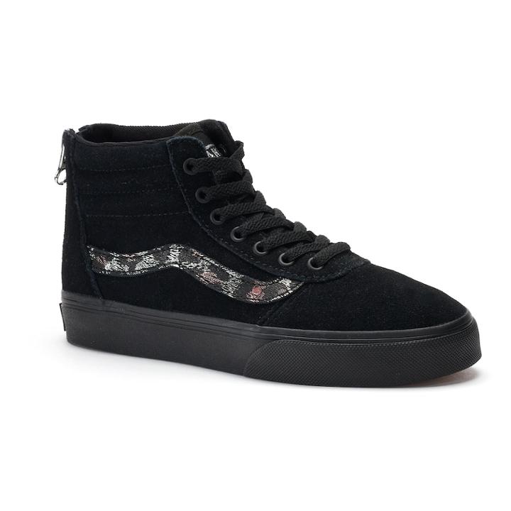 Vans My Maddie Zip Girls' High-top Skate Shoes, Size: 12, Black