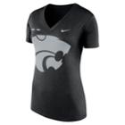 Women's Nike Kansas State Wildcats Striped Bar Tee, Size: Small, Black
