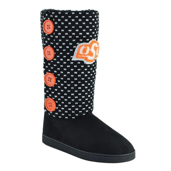 Women's Oklahoma State Cowboys Button Boots, Size: Small, Black