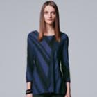 Women's Simply Vera Vera Wang Abstract Textured Tee, Size: Medium, Blue