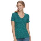 Women's Apt. 9&reg; Essential V-neck Tee, Size: Xxl, Dark Green