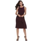 Women's Elle&trade; Print Fit & Flare Midi Dress, Size: Small, Drk Purple