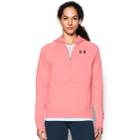 Women's Under Armour Favorite Fleece 1/2 Zip Hoodie, Size: Small, Coral Navy