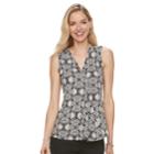 Women's Dana Buchman Pleated V-neck Tank, Size: Small, Black