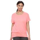 Plus Size Petite Tek Gear&reg; Banded-bottom Crewneck Tee, Women's, Size: 1xl, Brt Pink