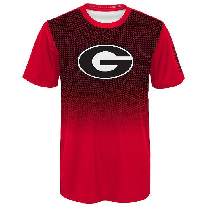 Boys 8-20 Georgia Bulldogs Bitmapped Dri-tek Tee, Size: Xl 18-20, Red