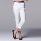 Petite Simply Vera Vera Wang Cuffed Capri Jeans, Women's, Size: 16 Petite, White