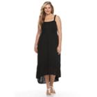 Plus Size Design 365 Crochet High-low Dress, Women's, Size: 2xl, Black