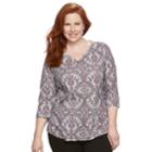 Plus Size Croft & Barrow&reg; Solid V-neck Tee, Women's, Size: 1xl, Orange