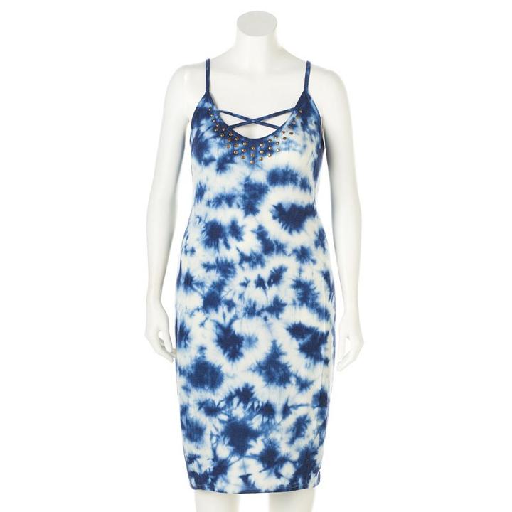 Plus Size Rock & Republic Tie-dye Sheath Dress, Women's, Size: 1xl, Blue (navy)