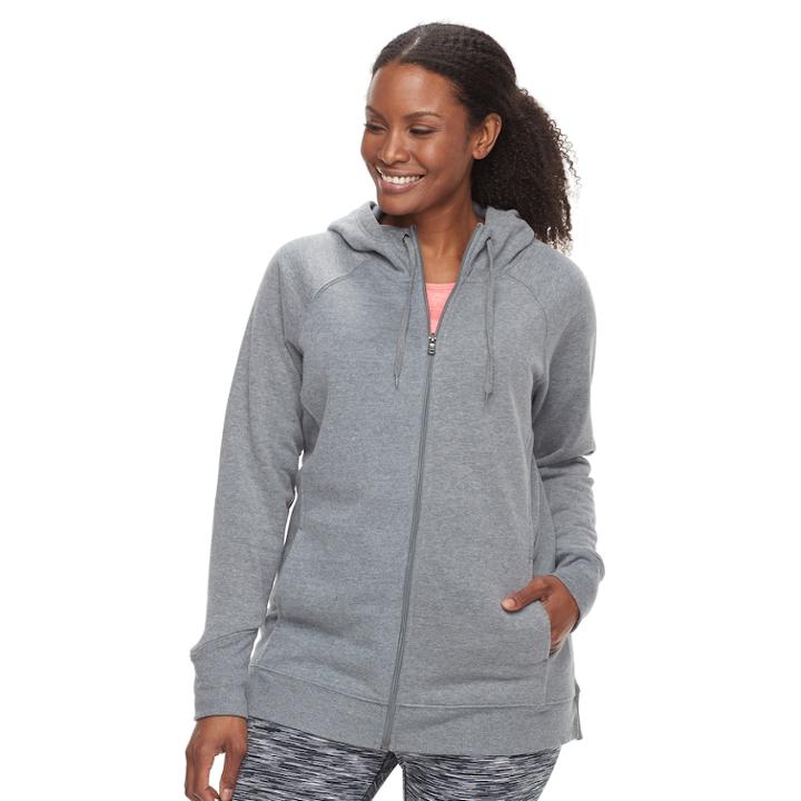 Plus Size Tek Gear&reg; Fleece Zip-up Hoodie, Women's, Size: 1xl, Med Grey