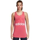Women's Adidas Essential Linear Logo Tank, Size: Medium, Brt Pink