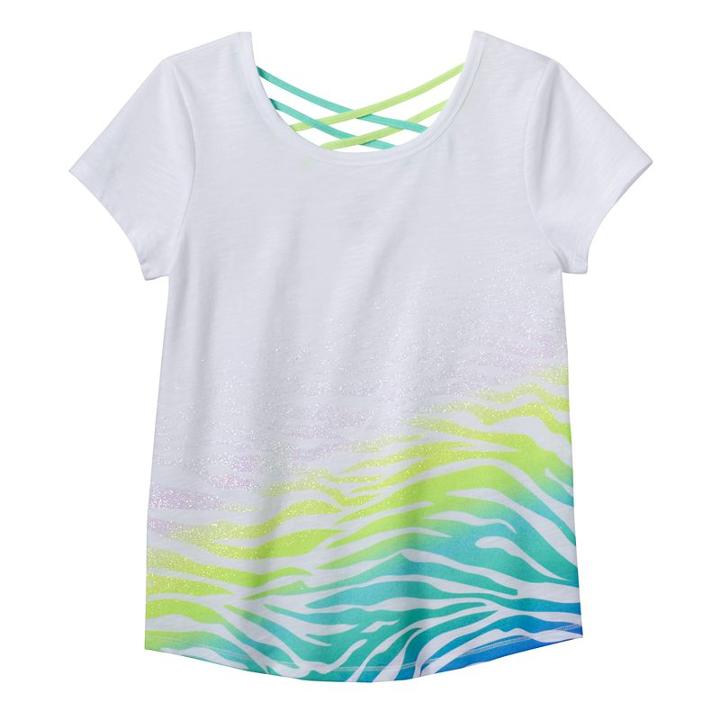 Girls 7-16 & Plus Size So&reg; Criss Cross Back Active Graphic Tee, Girl's, Size: 16 1/2, White