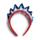 Red, White & Blue Sequin Crown Headband, Women's, Multicolor
