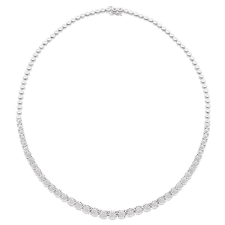 Sterling Silver 1/3 Carat T.w. Diamond Statement Necklace, Women's, Size: 18, White