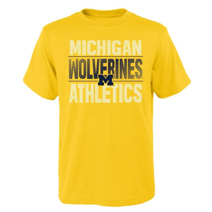Boys' 4-18 Michigan Wolverines Light Streaks Tee, Size: 8-10, Gold