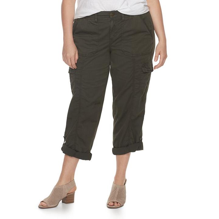 Plus Size Sonoma Goods For Life&trade; Utility Capris, Women's, Size: 16 W, Dark Green