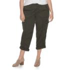 Plus Size Sonoma Goods For Life&trade; Utility Capris, Women's, Size: 16 W, Dark Green