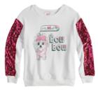 Girls 7-16 Jojo Siwa Sequined Sleeve Bow Bow Sweatshirt, Size: Large, White