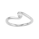 10k White Gold 1/10 Carat T.w. Diamond Bypass Promise Ring, Women's, Size: 7