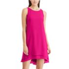 Women's Chaps Tiered Hem Shift Dress, Size: 14, Pink